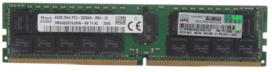 Picture of HPE 64GB (1x64GB) Dual Rank x4 DDR4-3200 CAS-22-22-22 Registered Smart Memory Kit P06035-B21 P11446-0A1