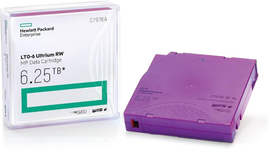 Picture of HPE LTO-6 Ultrium 6.25TB RW Data Cartridge C7976A 715934-001