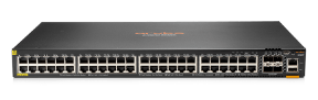 Picture of HPE Aruba Networking CX 6300F 48-port 1GbE Class 4 PoE and 4-port SFP56 Switch JL665A